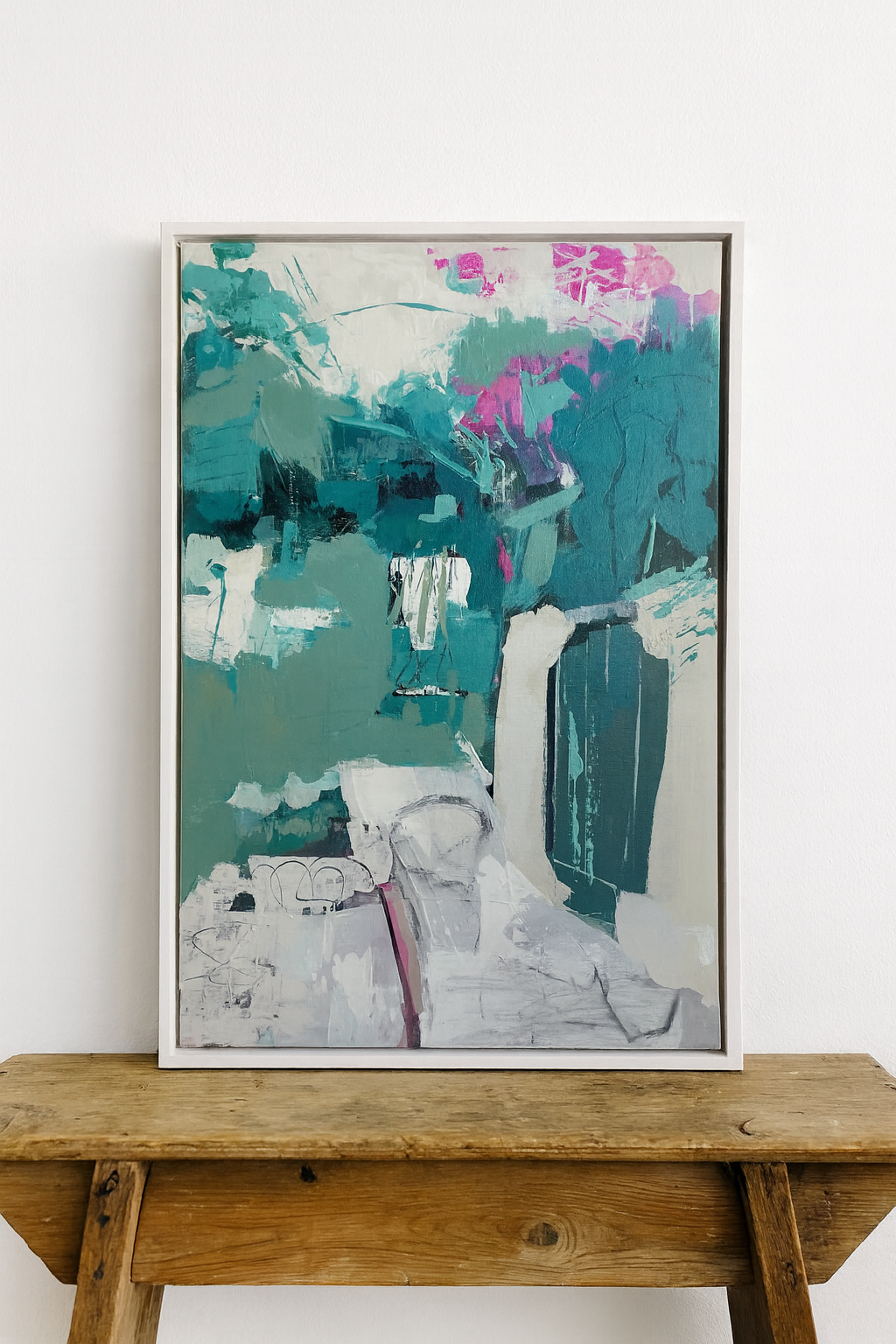 Cuadro DOOR – obra abstracta en tonos azulados, 60×40 cm