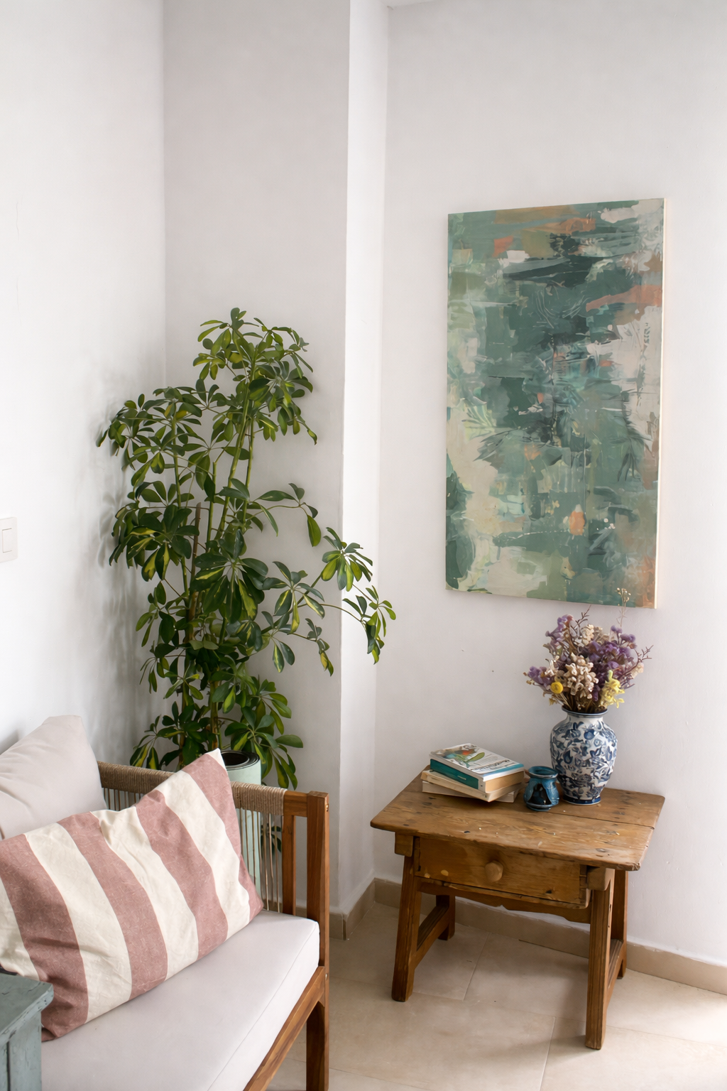 Cuadro NATURE – obra abstracta en tonos naturales, 90×50 cm